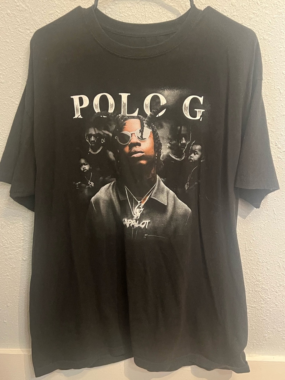 Polo G Black Graphic Rap T-Shirt Men’s XL Hip Hop Portrait Tee